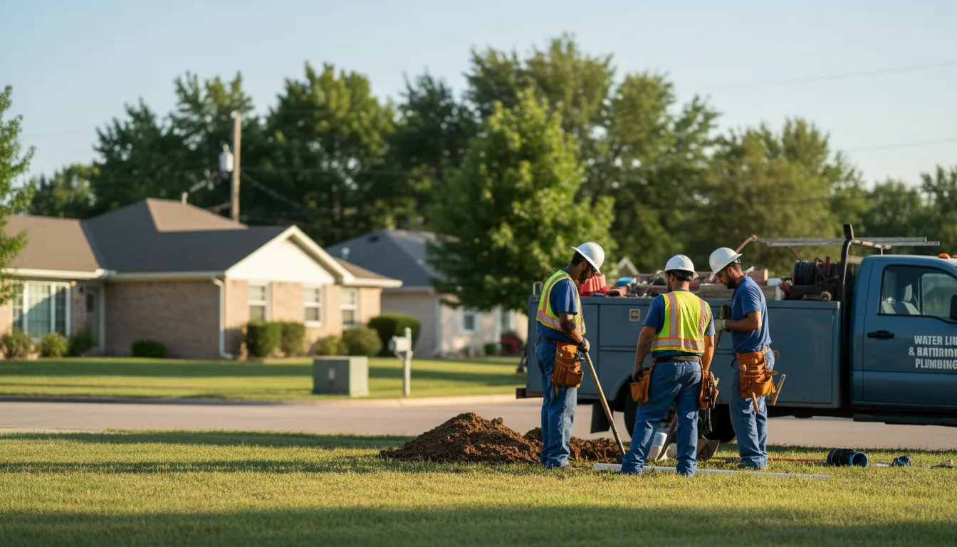 Residential water line and bathroom plumbing service in Fruitvale, TX
